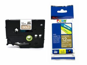 Brother P-Touch TZE-851 24mm X 8m Altın Gold Üzerine Siyah Muadil Laminasyon Etiket Şeridi