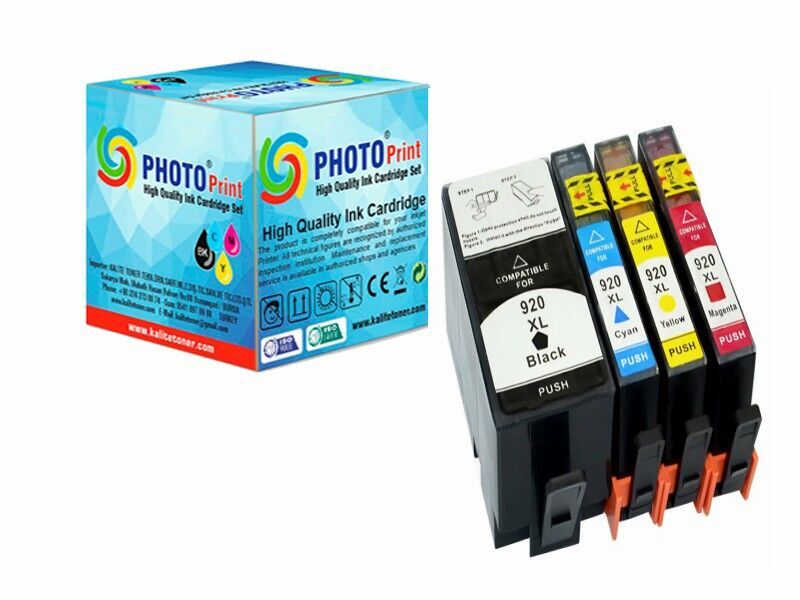 Hp 920Xl Muadil Kartuş 4 Renk Officejet 7500/7000/6500/6000 Tam Dolu Çipli Kullanıma Hazır