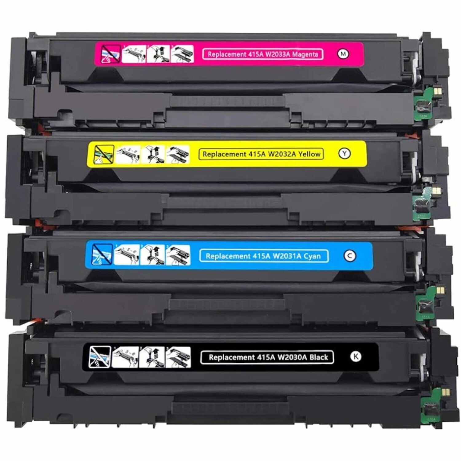 HP 415A ÇİPLİ M478f/M478fdn/M478fn Yazıcı 4 Renk Muadil Toner Takım 2400 Sayfa