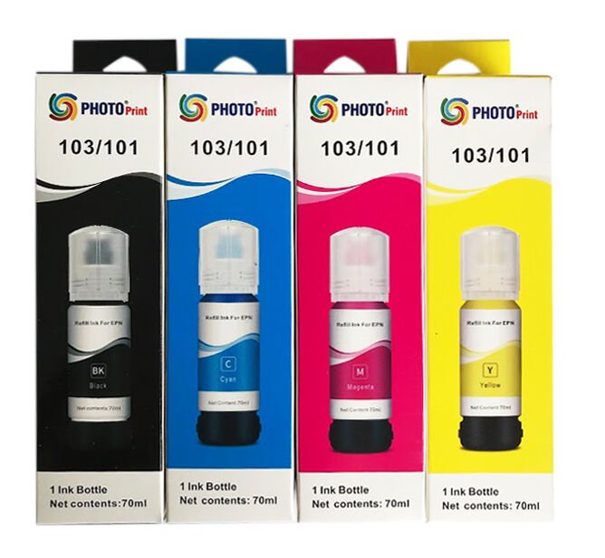 Epson 103 EcoTank  L3211 Uyumlu 4 Renk İthal Muadil Mürekkep Seti 4 X 70 ML