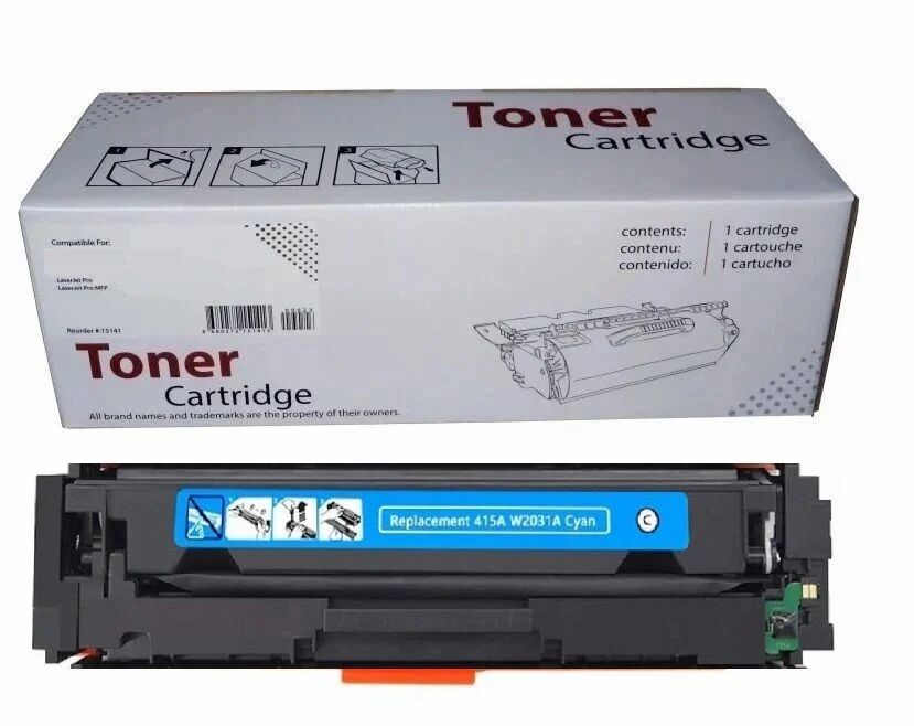 ﻿Hp Color LaserJet Enterprise M455dn Yazıcı 415A CHİPLİ Mavi Muadil Toner  2100 Sayfa