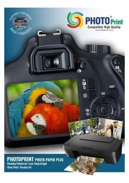 Photo Print Hp Officejet 6960 All-In-One Yazıcı  Için 50 Adet A4 Parlak Çift Taraflı Fotoğraf Kağıdı 135 Gram ( Mürekkepli Yazıcılar Için)