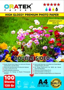 Papers Epson Yazıcılar için Premium Double Sided (Çift Taraflı) Parlak A4 Fotoğraf kağıdı 120 gr. 100 Yaprak