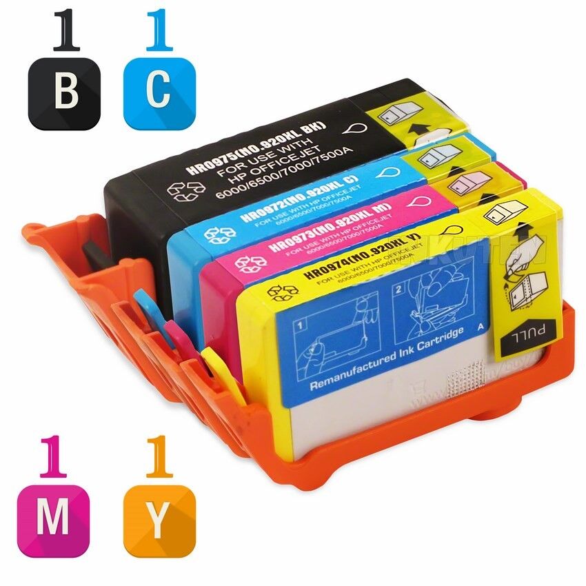 Photo Print HP Officejet 6000 Wireless Kartuş Set 4 Renk Takım Muadil Yüksek Kapasite 920XL