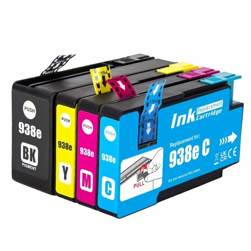 Hp Officejet Pro 9730 938e Yüksek Kapasiteli 4 Renk Ithal Muadil Kartuş Seti / Siyah 1.250 Sayfa / Renkliler 800 Sayfa