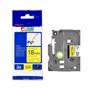 BROTHER P-Touch TZE-FX641 MUADİL SARI ESNEK ETIKETE SIYAH (18mm x 8m)