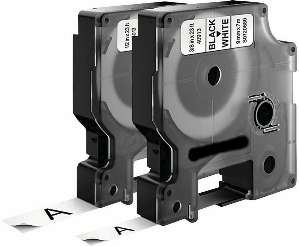 Puun Dymo D1 45013 S0720530 12mm X 7 Mt. Muadil Beyaz Etikete Siyah Yazı Etiket Kaseti 2 Adet