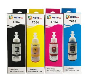 Photo Print Epson 664 T6641 L3050 Uyumlu 4 Renk Ithal Muadil Mürekkep Seti 4 x 70 ml