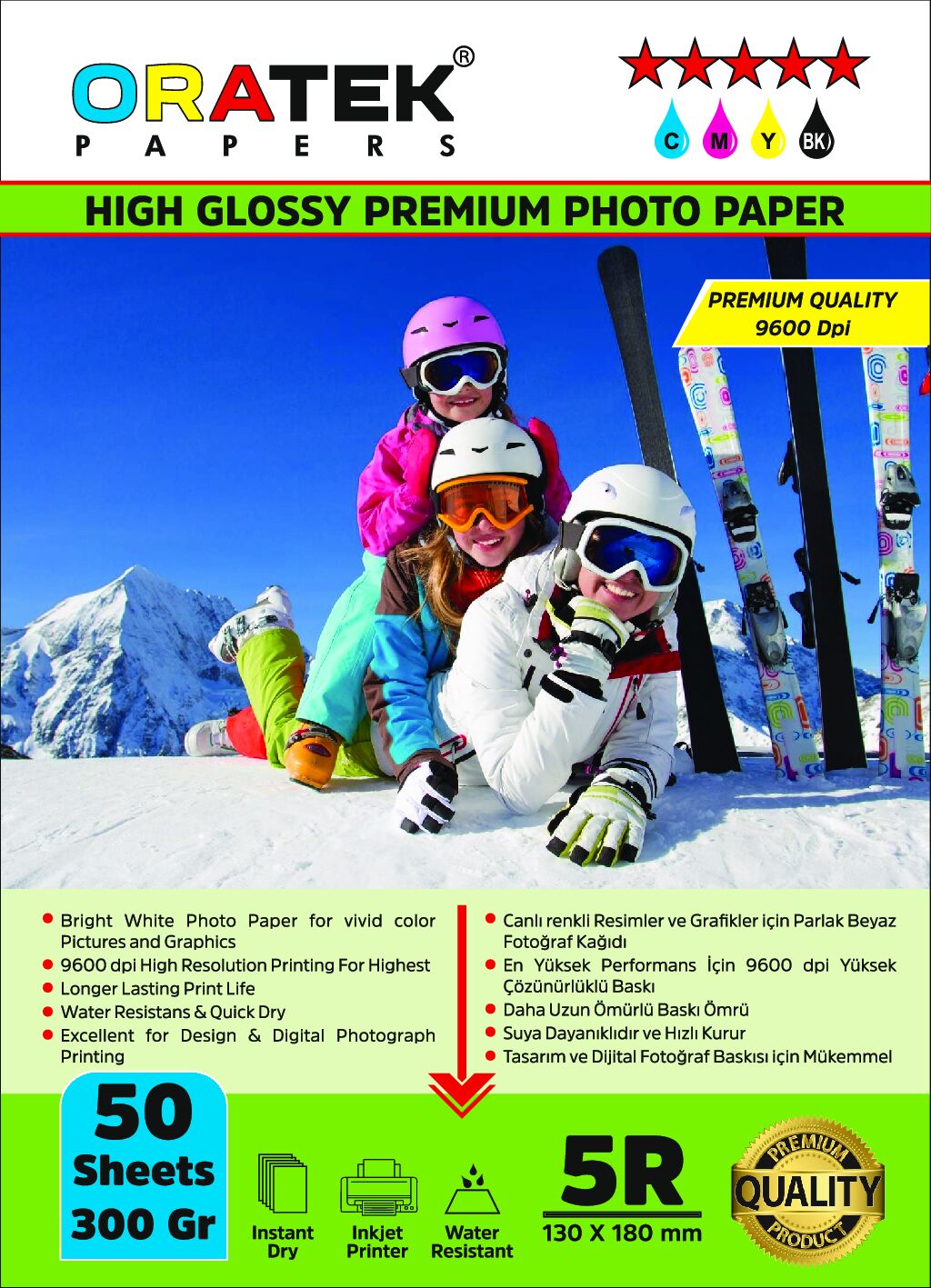 Canon GI-490 G2411 Evertday  Premium Parlak 13x18cm Fotoğraf kağıdı 300 gr. 50 Adet
