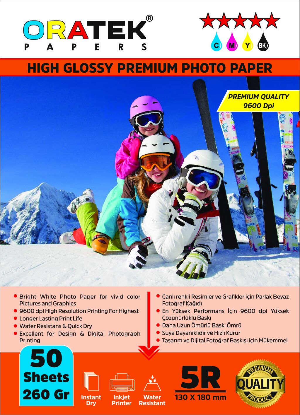 Canon GI-490 G2411 Evertday Premium Parlak 13x18cm Fotoğraf kağıdı 260 gr. 50 Adet